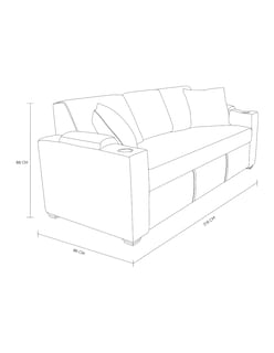 Foto 8 | Sofá Cama Easy Living Milán Gris con Mesa Plegable y Portavasos