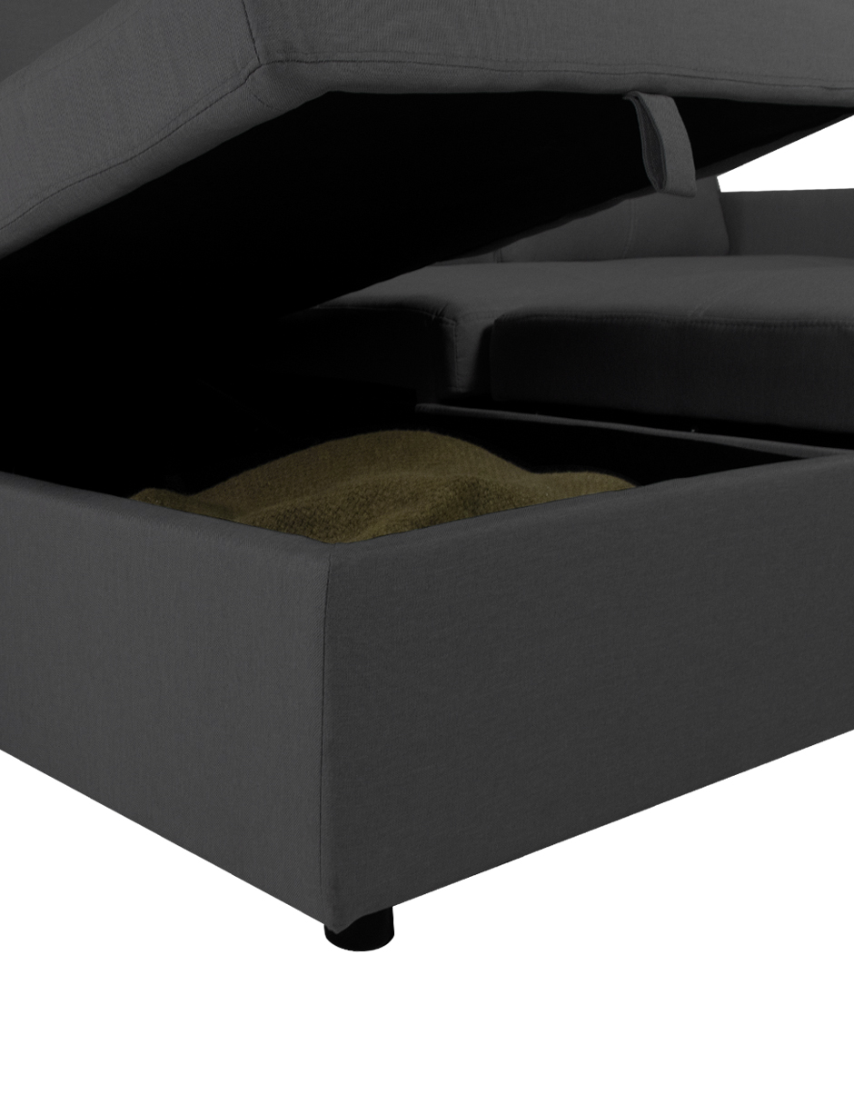 Foto 4 pulgar | Sofá Cama Easy Living Tribeca Gris con Almacenamiento