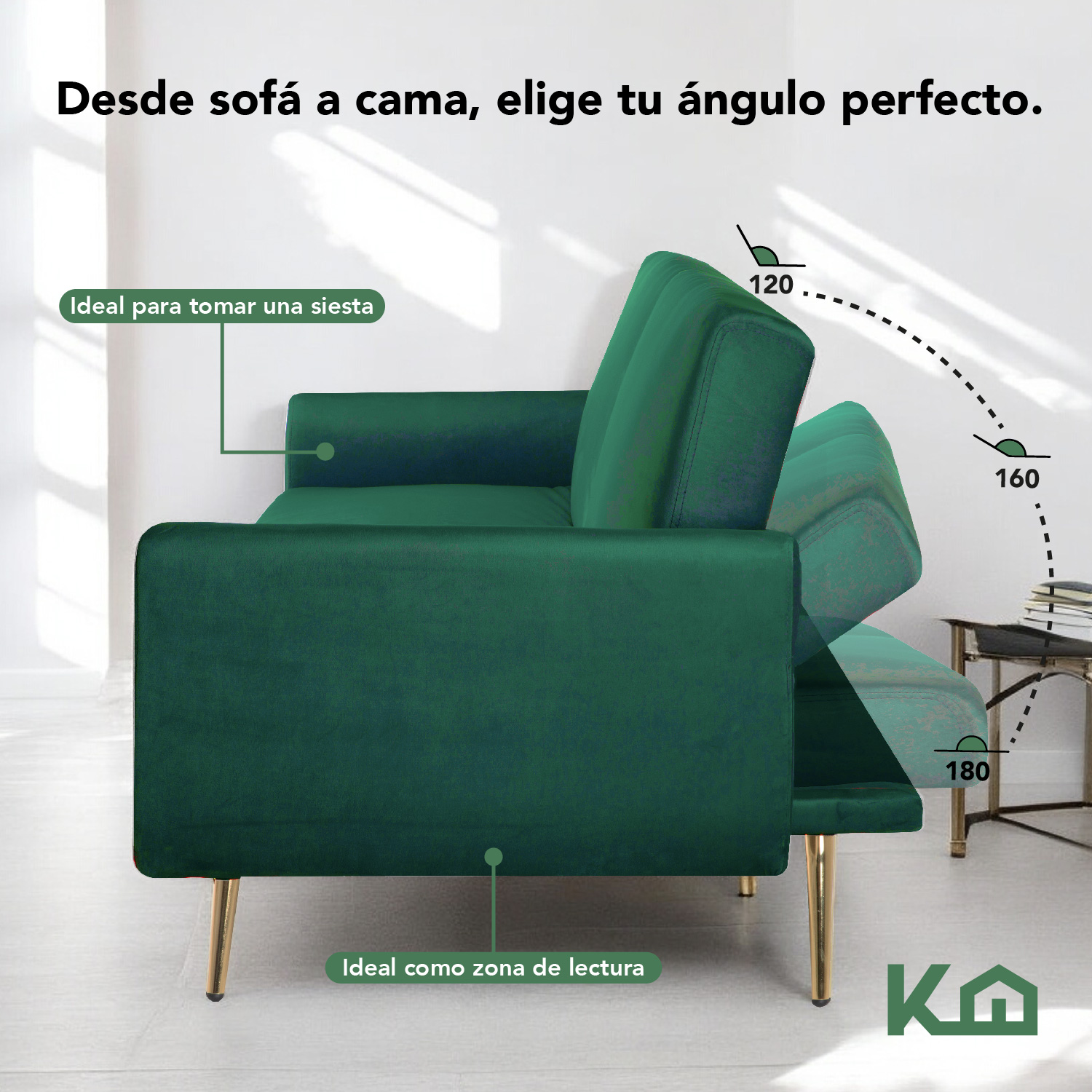 Foto 4 pulgar | Sofá Cama Silla Sillón Plegable Sala Moderna Velvet + Cojín