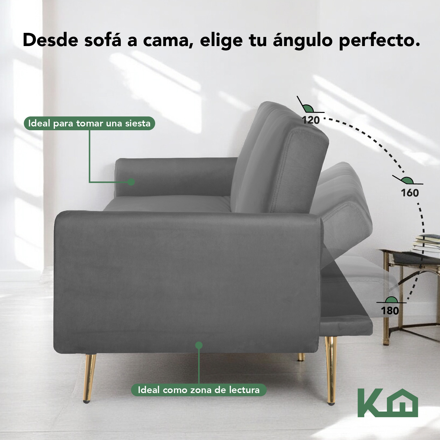 Foto 4 pulgar | Sofá Cama Silla Sillón Plegable Sala Moderna Velvet + Cojín