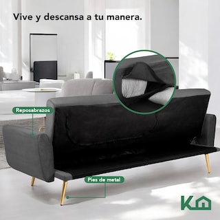Foto 6 | Sofá Cama Silla Sillón Plegable Sala Moderna Velvet + Cojín