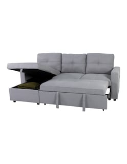 Foto 1 | Sofá Cama Tribeca Gris Claro Algodón Con Almacenamiento