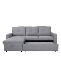 Foto 3 | Sofá Cama Tribeca Gris Claro Algodón Con Almacenamiento
