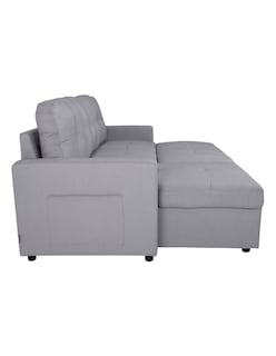 Foto 4 | Sofá Cama Tribeca Gris Claro Algodón Con Almacenamiento