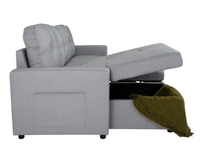 Foto 5 | Sofá Cama Tribeca Gris Claro Algodón Con Almacenamiento
