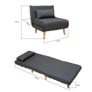 Foto 8 | Sofá Cama Plegable Iliosinnova Individual Gris