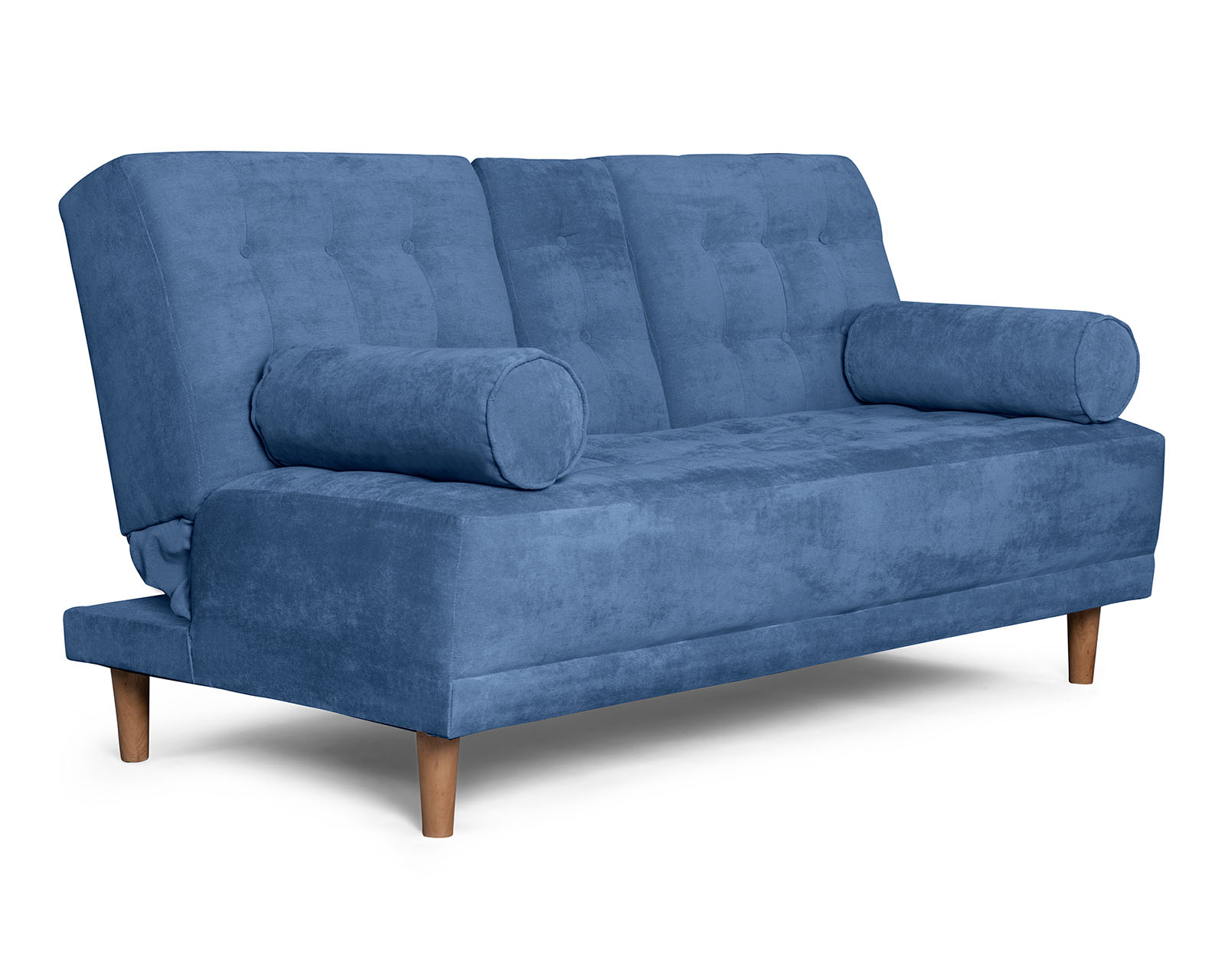 Foto 4 pulgar | Sofá Cama De Velvet Azul Modelo Zambroni