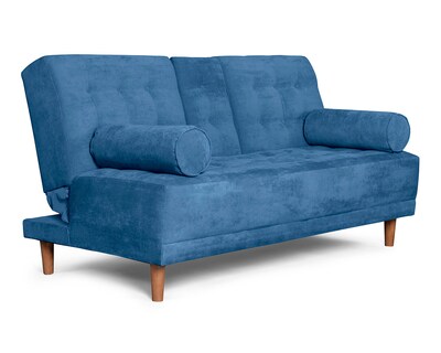 Foto 3 | Sofá Cama De Velvet Azul Modelo Zambroni