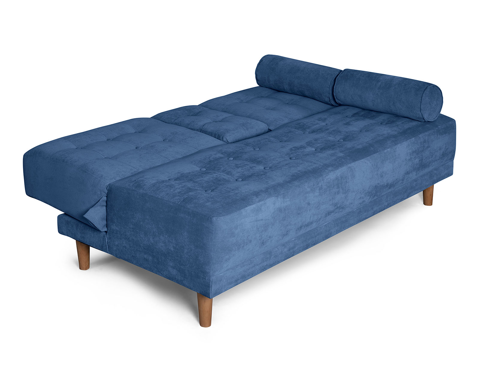 Foto 5 pulgar | Sofá Cama De Velvet Azul Modelo Zambroni