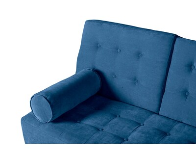 Foto 6 | Sofá Cama De Velvet Azul Modelo Zambroni
