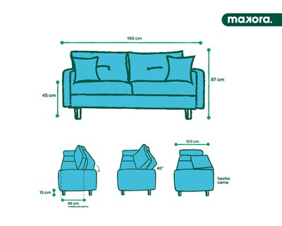 Foto 8 | Sofá Cama De Velvet Azul Modelo Zambroni