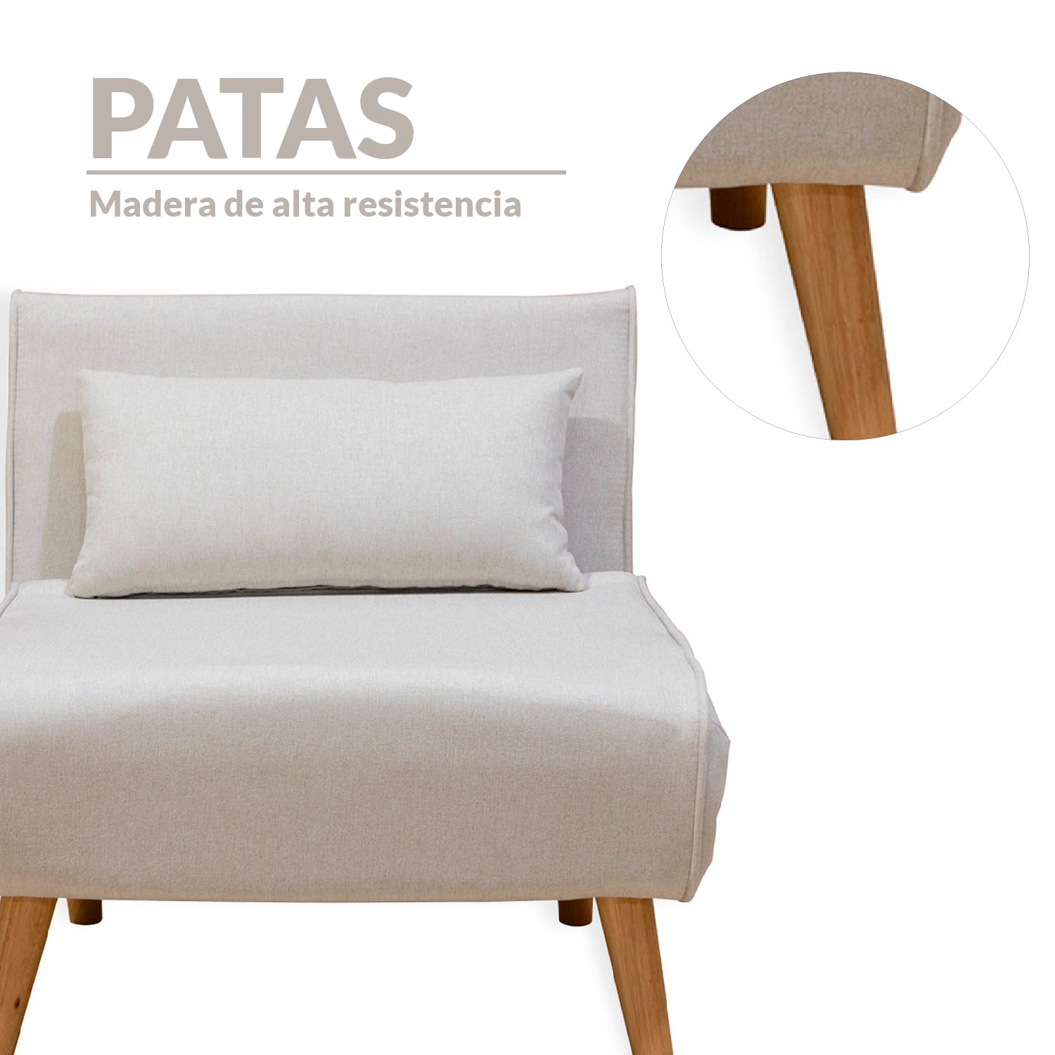 Foto 5 | Sofá Cama Plegable Ilios Innova Sc1066-bei Color Beige Individual