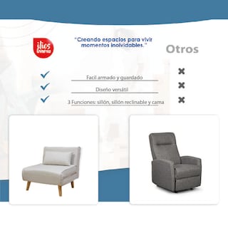 Foto 7 | Sofá Cama Plegable Ilios Innova Sc1066-bei Color Beige Individual