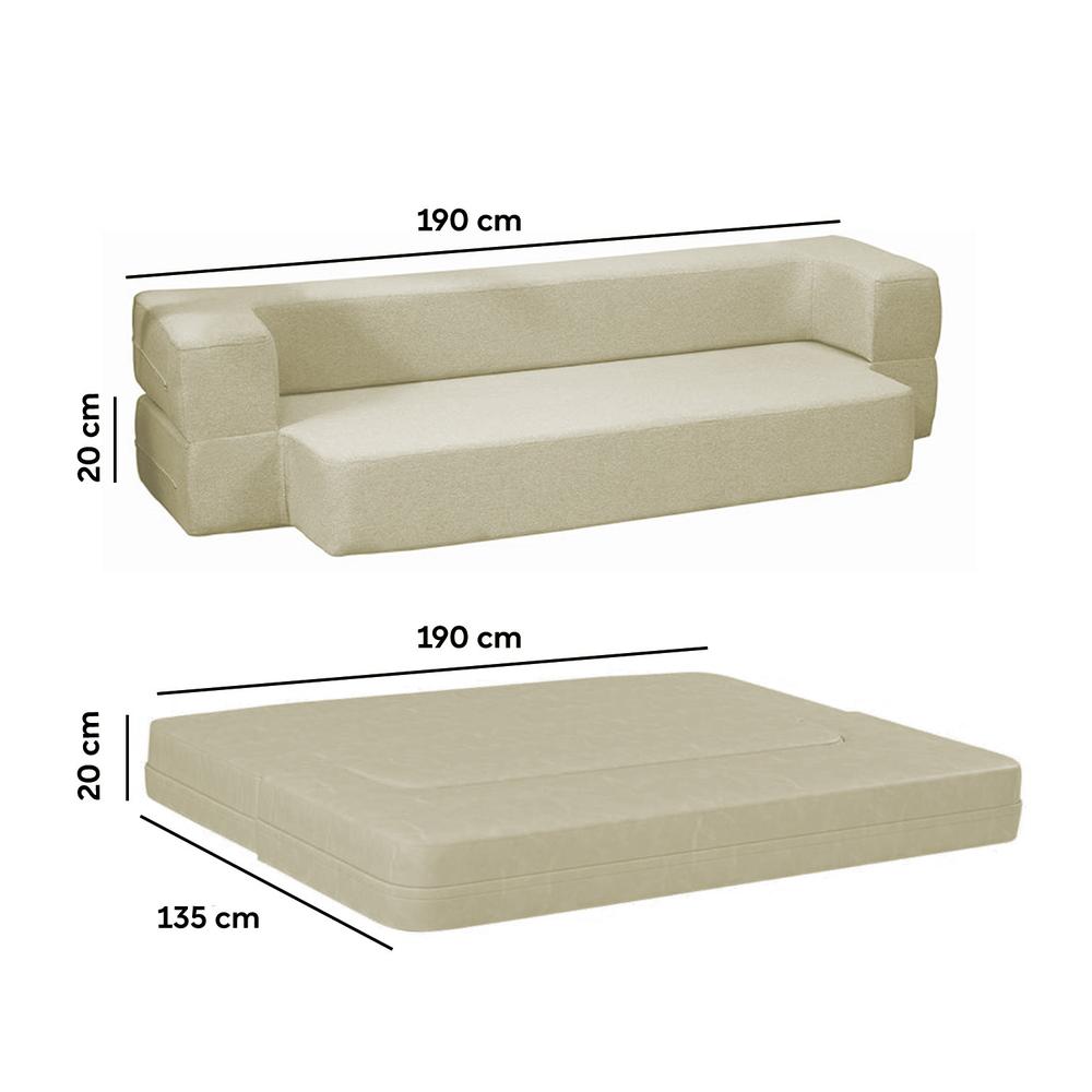 Foto 2 | Sillón Plegable Sofá Cama Matrimonial Beige