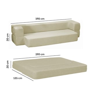 Foto 2 | Sillón Plegable Sofá Cama Matrimonial Beige