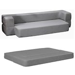 Sofá Cama Matrimonial Plegable 3 en 1 con Colchoneta de Espuma de Alta Densidad