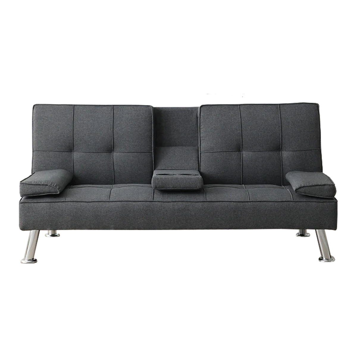 Foto 3 pulgar | Sofá Cama Futon Sala Moderna Minimalista Reclinable Color Gris Oscuro