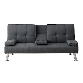 Foto 2 | Sofá Cama Futon Sala Moderna Minimalista Reclinable Color Gris Oscuro
