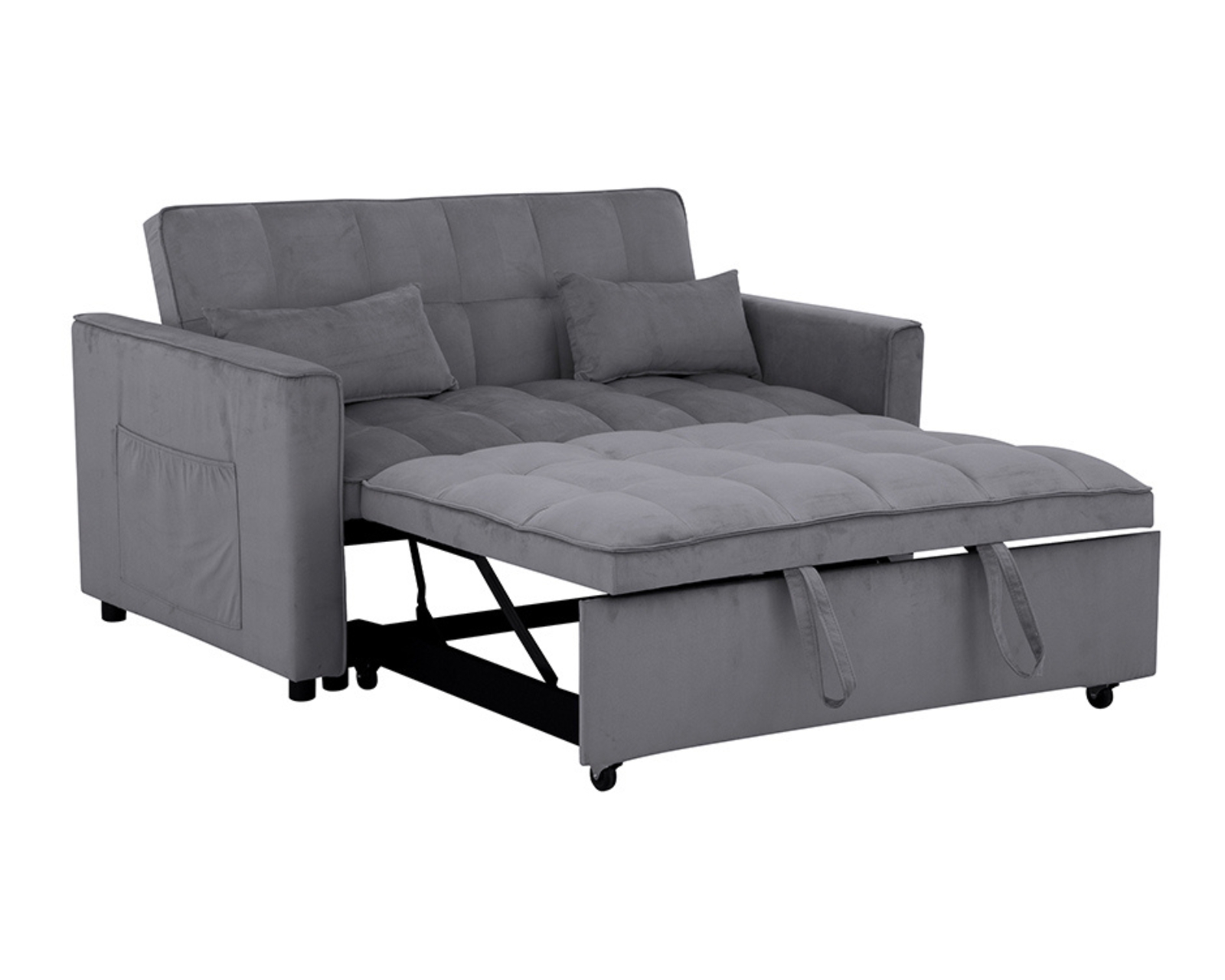 Foto 2 pulgar | Sofá Cama Aslan Gris Oxford Velvet