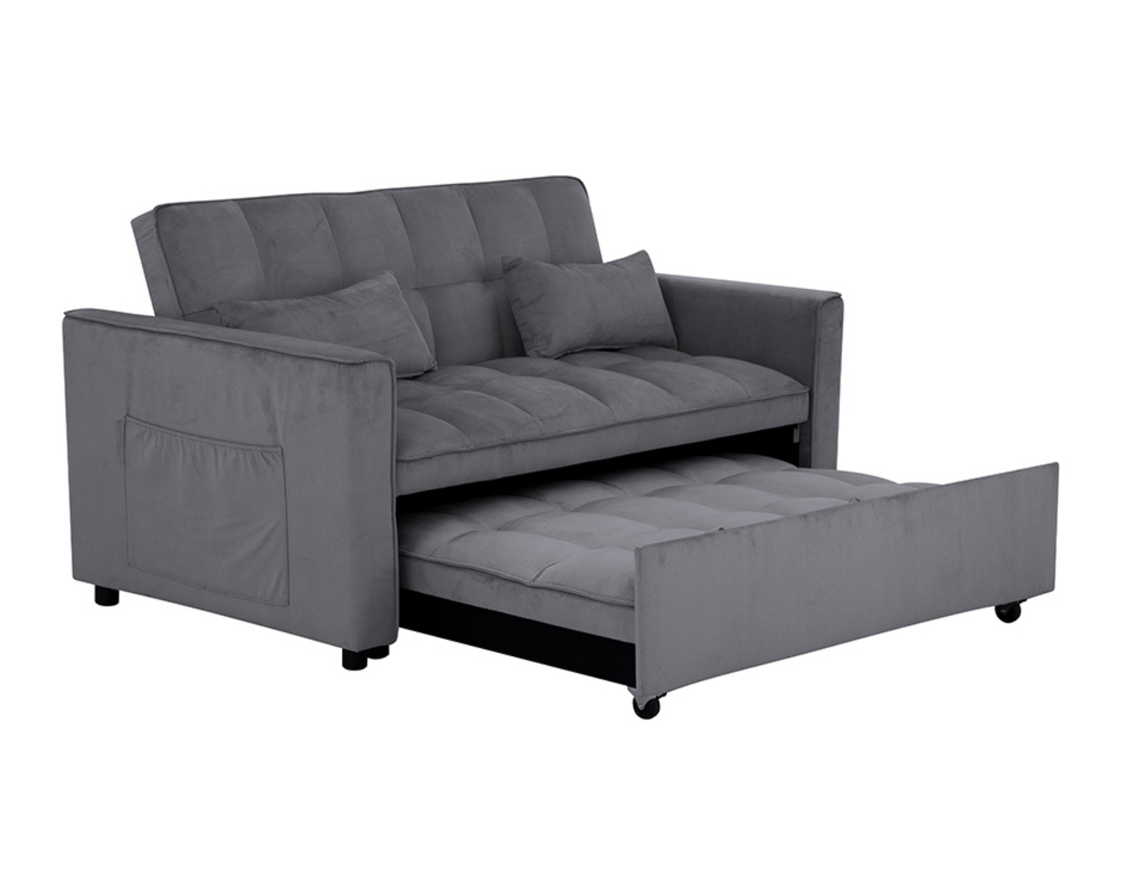 Foto 3 pulgar | Sofá Cama Aslan Gris Oxford Velvet