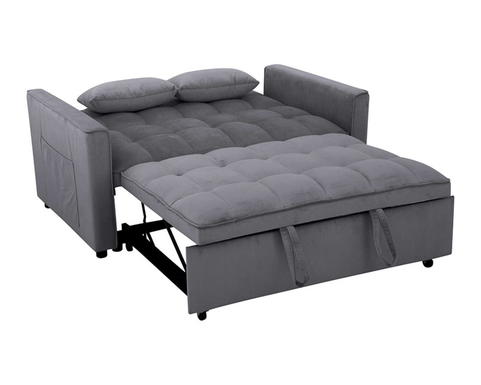 Foto 5 pulgar | Sofá Cama Aslan Gris Oxford Velvet