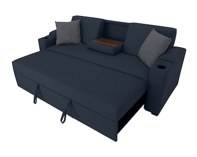 Foto 1 | Sofá Cama Easy Living Milán Azul Marino con Mesa Plegable y Portavasos