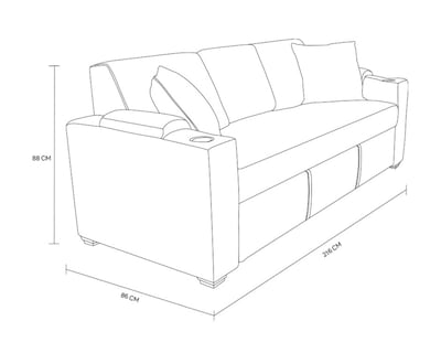 Foto 7 | Sofá Cama Easy Living Milán Azul Marino con Mesa Plegable y Portavasos
