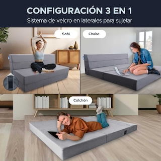 Foto 5 | Sofá Cama Matrimonial 3 En 1 Sky Care Color Gris
