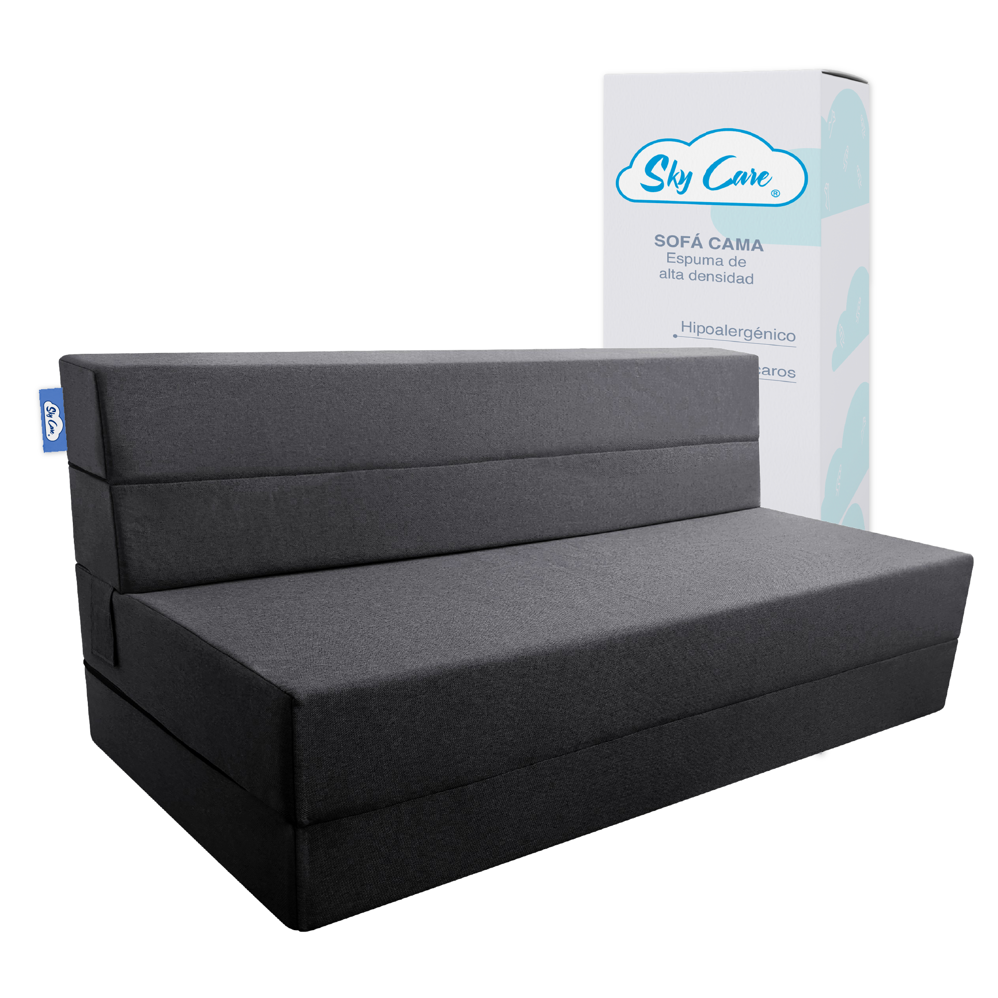 Sofá Cama Matrimonial 3 En 1 Sky Care Color Negro