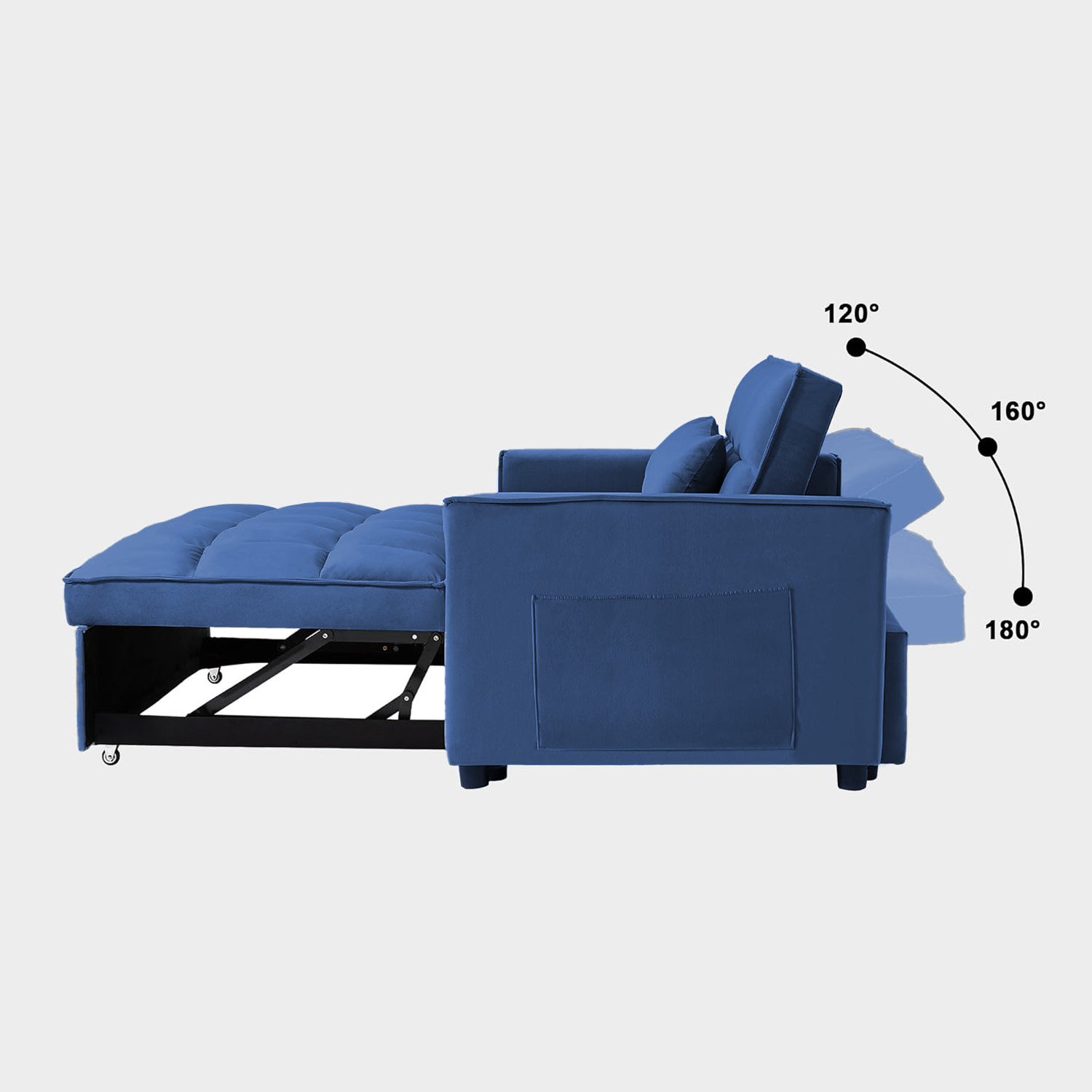 Foto 5 pulgar | Sofá Cama Reclinable Convertible Bossa Anders Azul