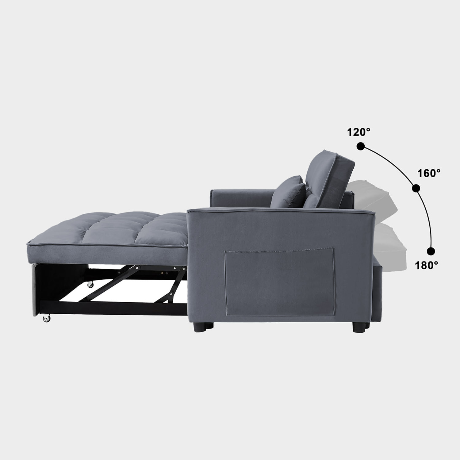Foto 5 pulgar | Sofá Cama Reclinable Convertible Bossa Anders Gris
