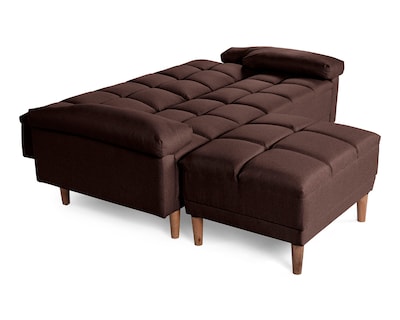Foto 5 | Sala Modular Sofá Cama Reversible de Lino Chocolate Eros Makora