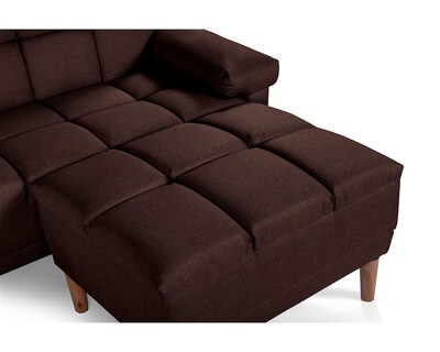 Foto 6 | Sala Modular Sofá Cama Reversible de Lino Chocolate Eros Makora