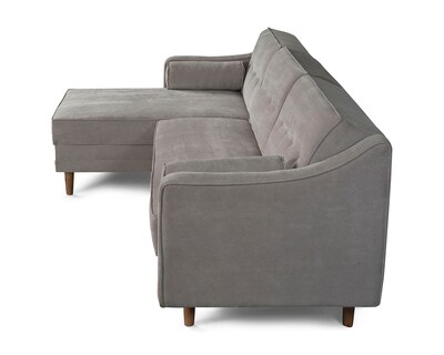 Foto 4 | Sala Modular Mondlak Gris Claro Makora Beehive Memory Foam Velvet
