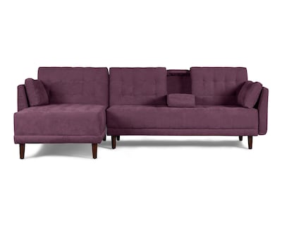 Foto 1 | Sala Modular Annara Morado Makora Beehive Memory Foam De Velvet Con Portavasos