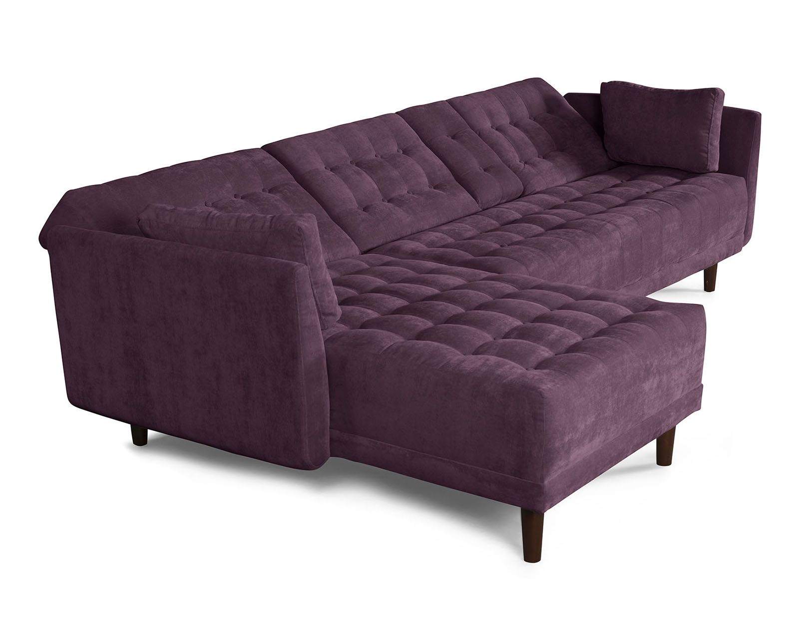 Foto 5 pulgar | Sala Modular Annara Morado Makora Beehive Memory Foam De Velvet Con Portavasos