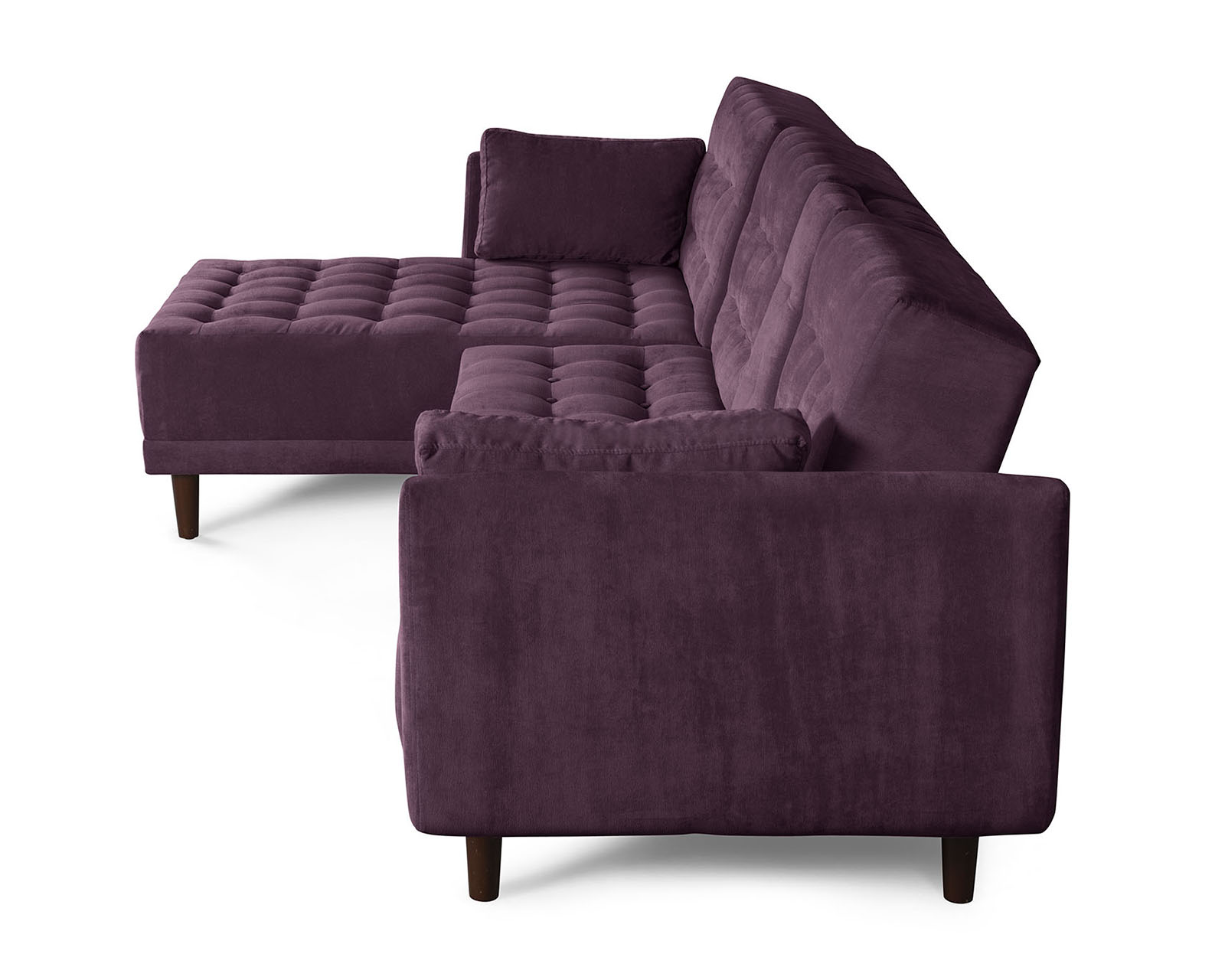 Foto 6 pulgar | Sala Modular Annara Morado Makora Beehive Memory Foam De Velvet Con Portavasos