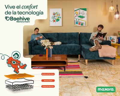 Foto 8 | Sala Modular Annara Morado Makora Beehive Memory Foam De Velvet Con Portavasos