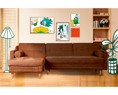 Foto 1 | Sala Modular Mondlak Chocolate Makora Beehive Memory Foam Velvet