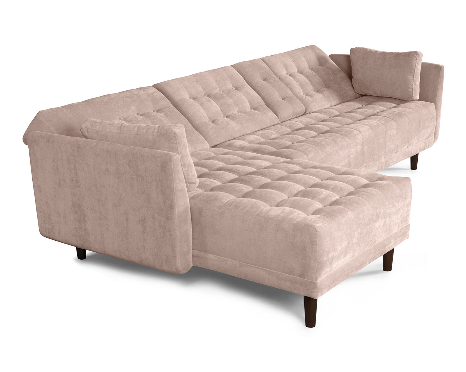 Foto 5 pulgar | Sala Modular Annara Palo De Rosa Makora Beehive Memory Foam De Velvet Con Portavasos