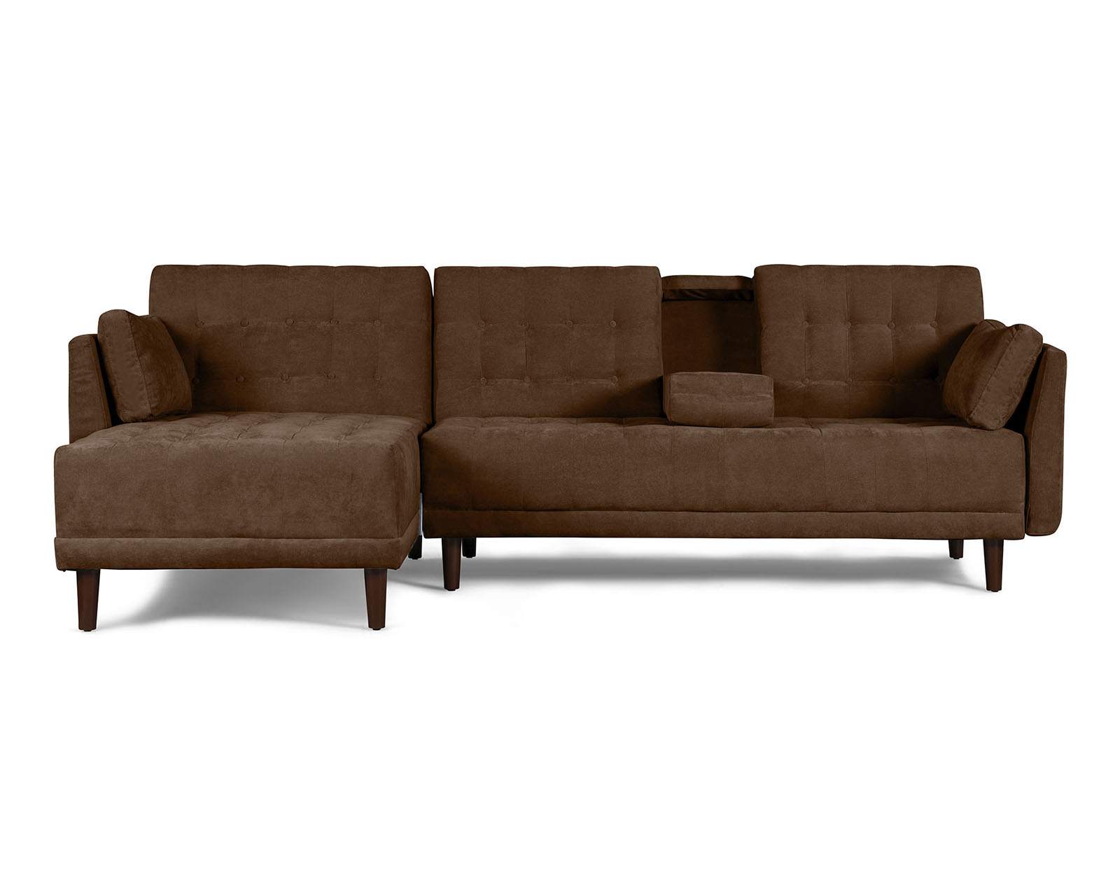 Foto 3 pulgar | Sala Modular Annara Chocolate Makora Beehive Memory Foam De Velvet Con Portavasos