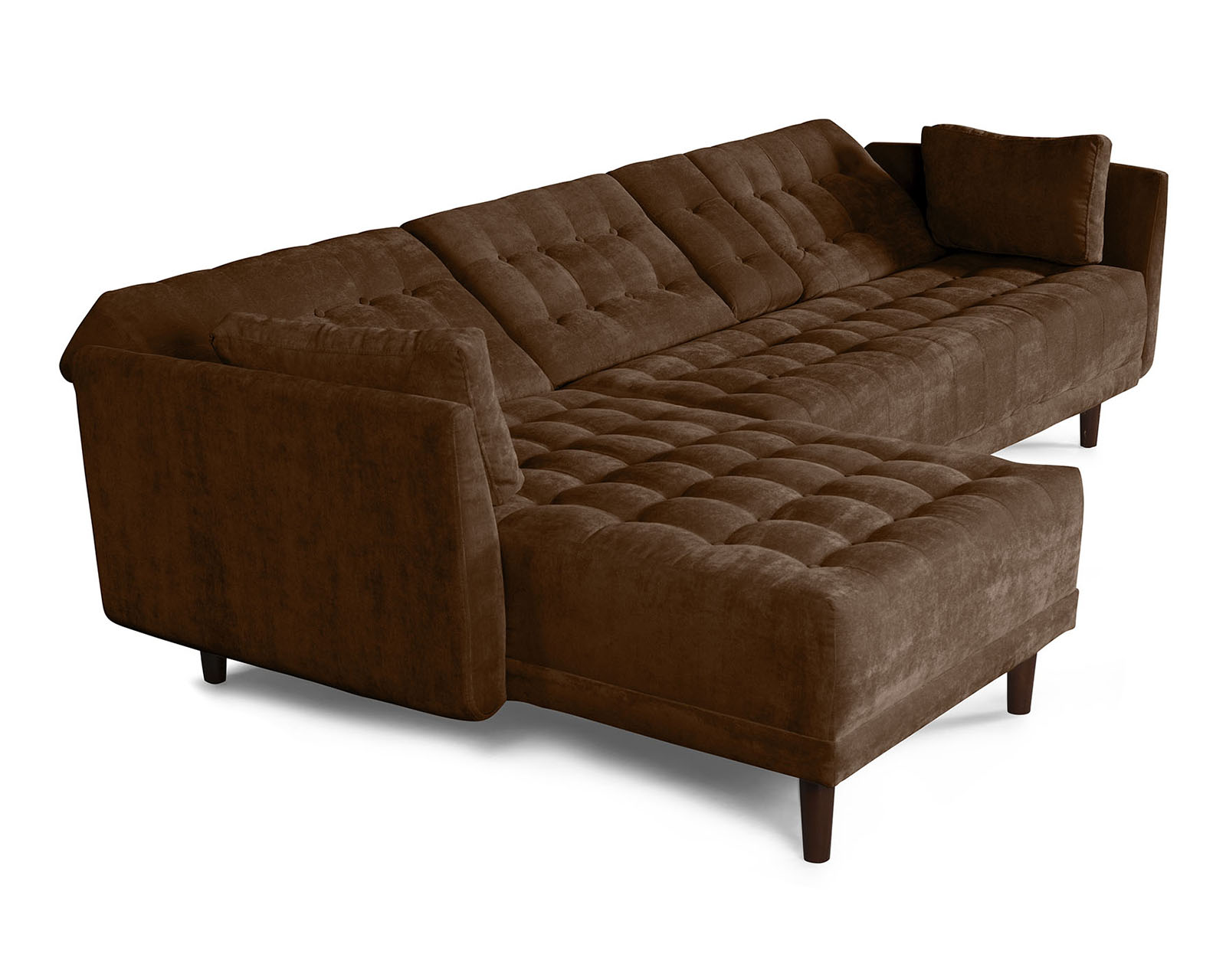 Foto 5 pulgar | Sala Modular Annara Chocolate Makora Beehive Memory Foam De Velvet Con Portavasos