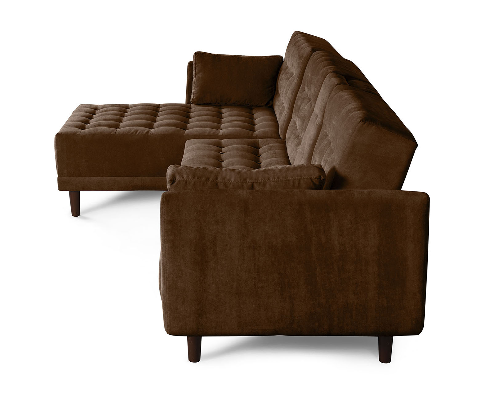 Foto 6 pulgar | Sala Modular Annara Chocolate Makora Beehive Memory Foam De Velvet Con Portavasos