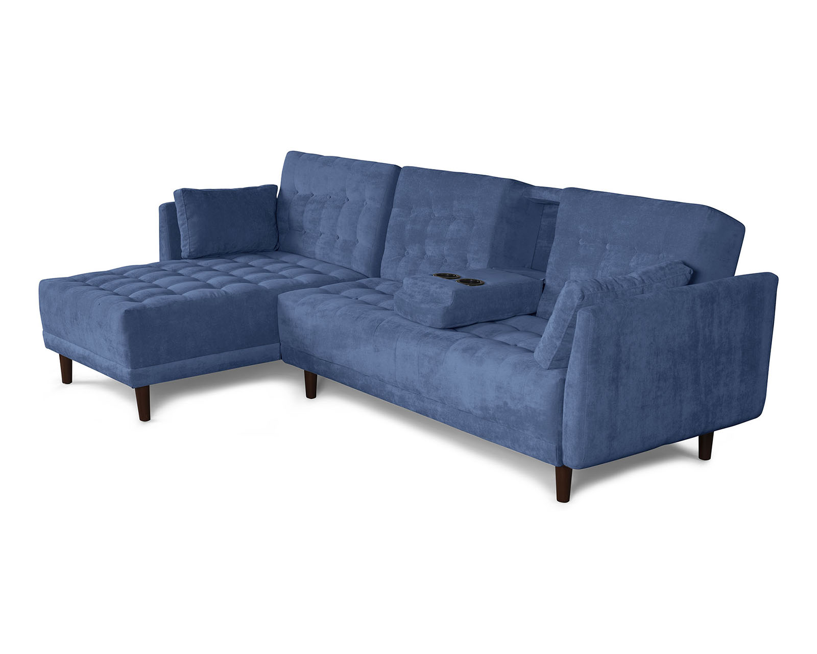 Foto 3 | Sala Modular Annara Azul Makora Beehive Memory Foam De Velvet Con Portavasos