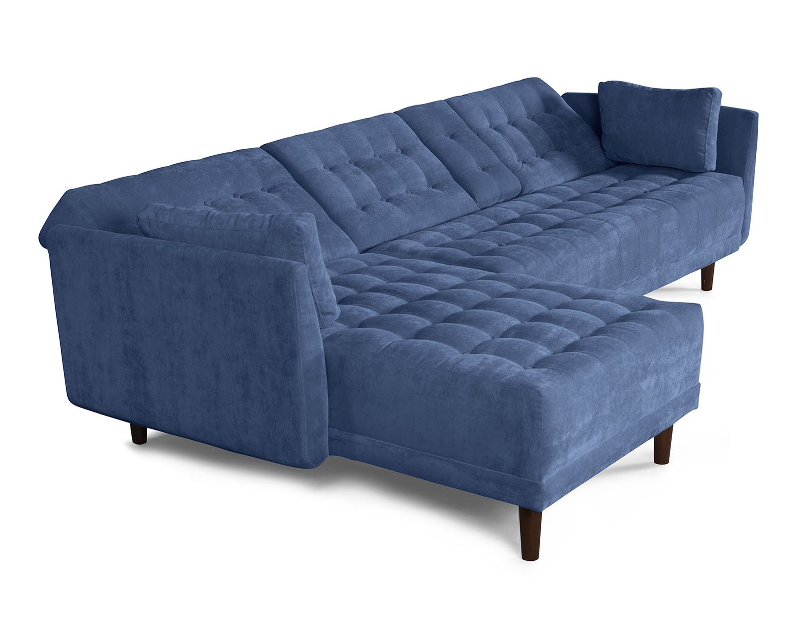 Foto 5 pulgar | Sala Modular Annara Azul Makora Beehive Memory Foam De Velvet Con Portavasos