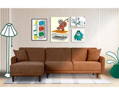 Foto 5 | Sala Modular Cosmo Chocolate Makora Beehive Memory Foam De Velvet