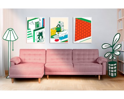 Foto 1 | Sala Modular Landon Palo De Rosa Makora Beehive Memory Foam De Lino
