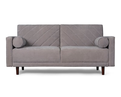 Foto 1 | Sofá Cama de Velvet Gris Claro con Tecnología Beehive Memory Foam