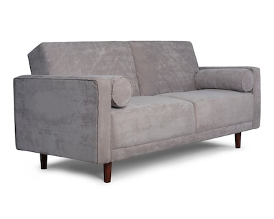 Foto 2 | Sofá Cama de Velvet Gris Claro con Tecnología Beehive Memory Foam