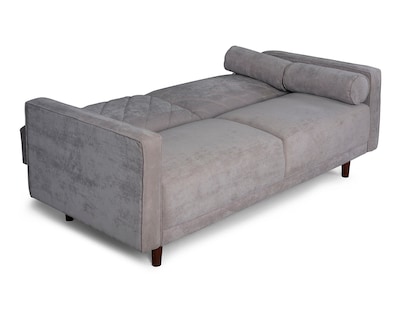 Foto 3 | Sofá Cama de Velvet Gris Claro con Tecnología Beehive Memory Foam